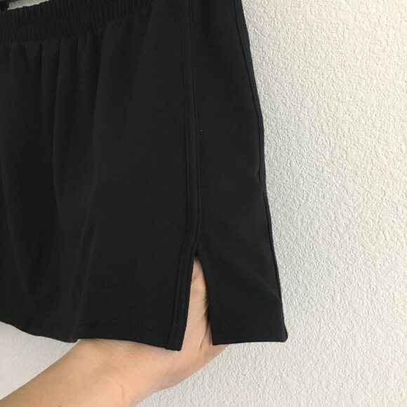 AS REVIVAL Mini Skirt Pull On Elastic Band Waist Womens Medium Black Made in USA - Picture 2 of 9